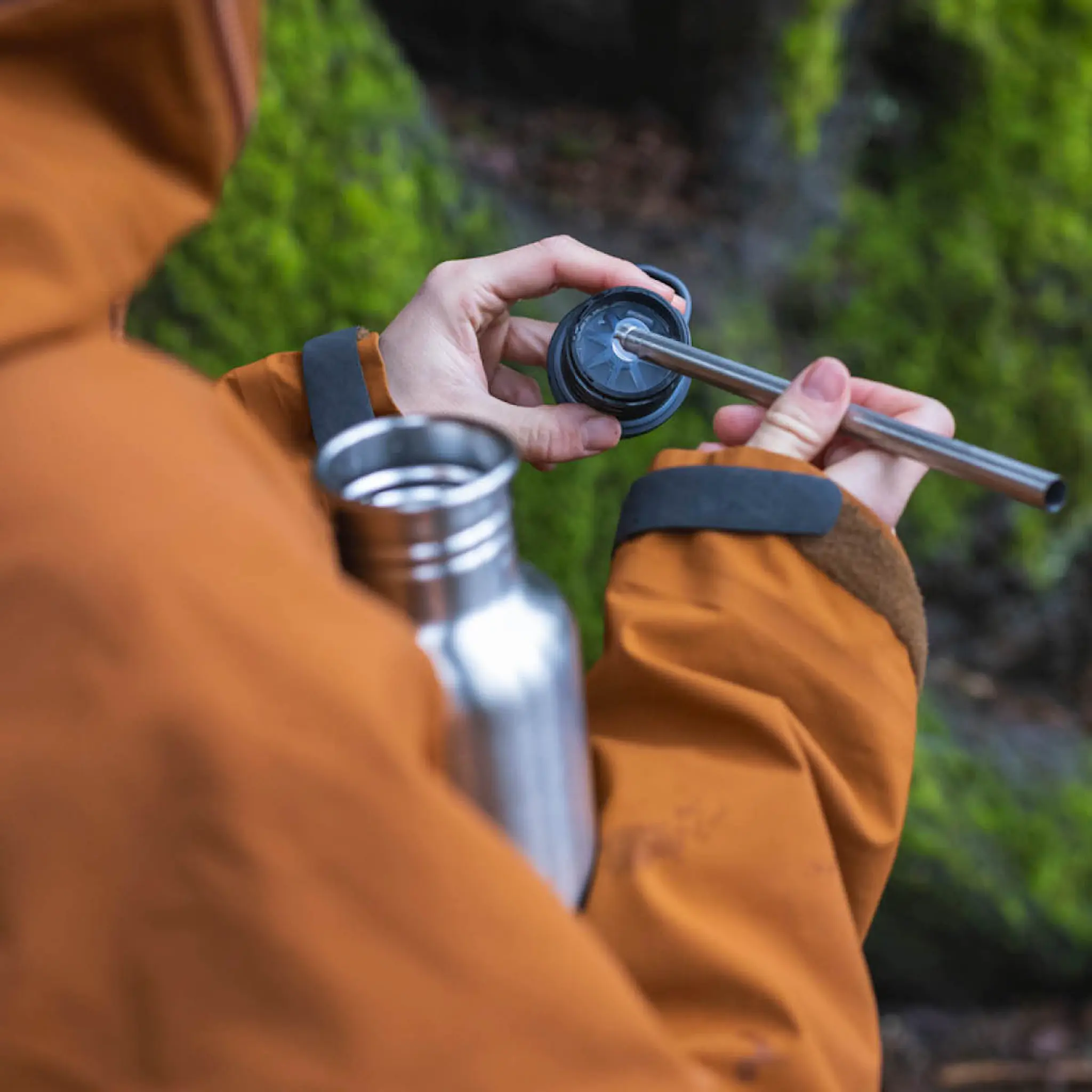 Klean Kanteen Sportlock med sugrör svart för Classic flaskor