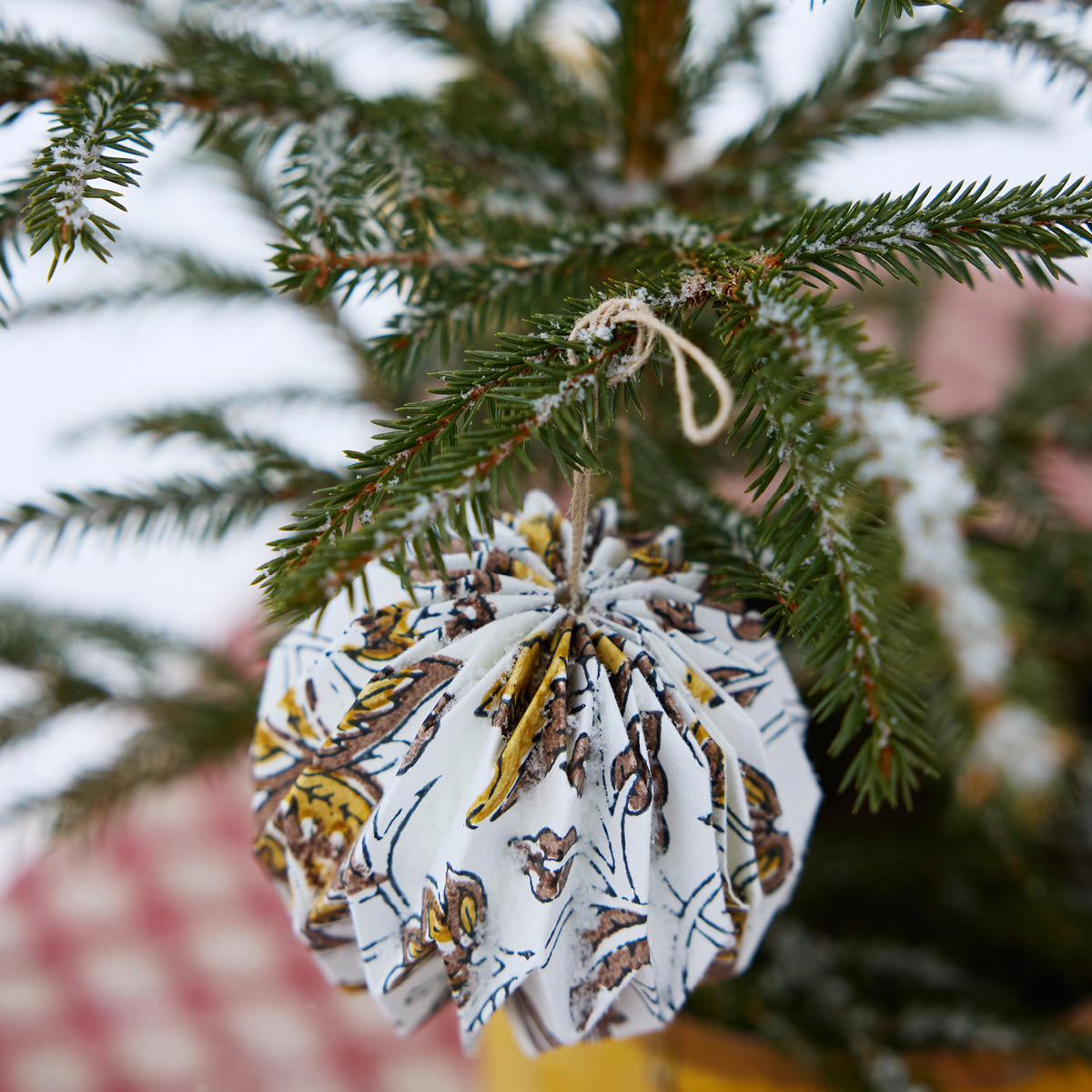 Chamois Julkulor med olika mönster set 3-pack ockra/grå