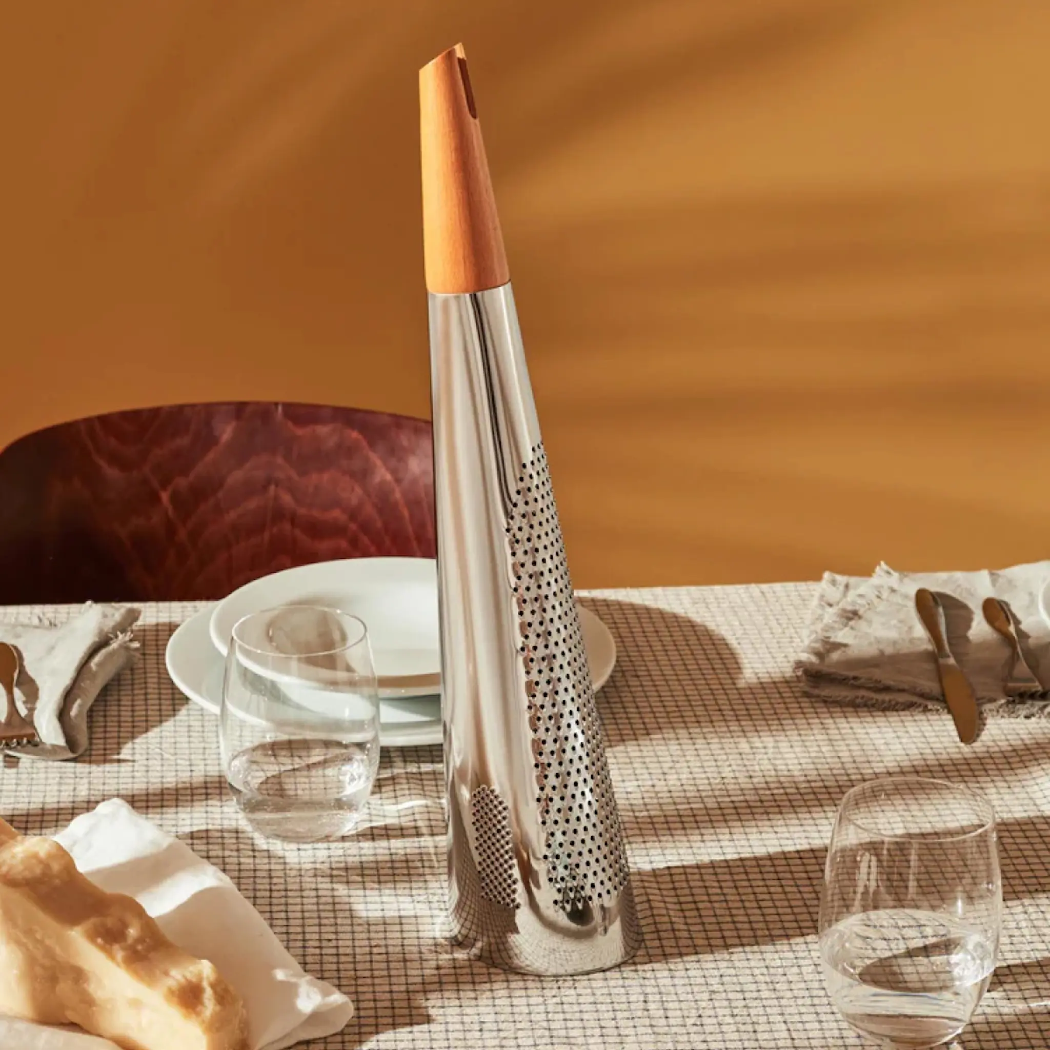 Alessi Todo ost- och muskotrivare 46x10 cm stål/trä