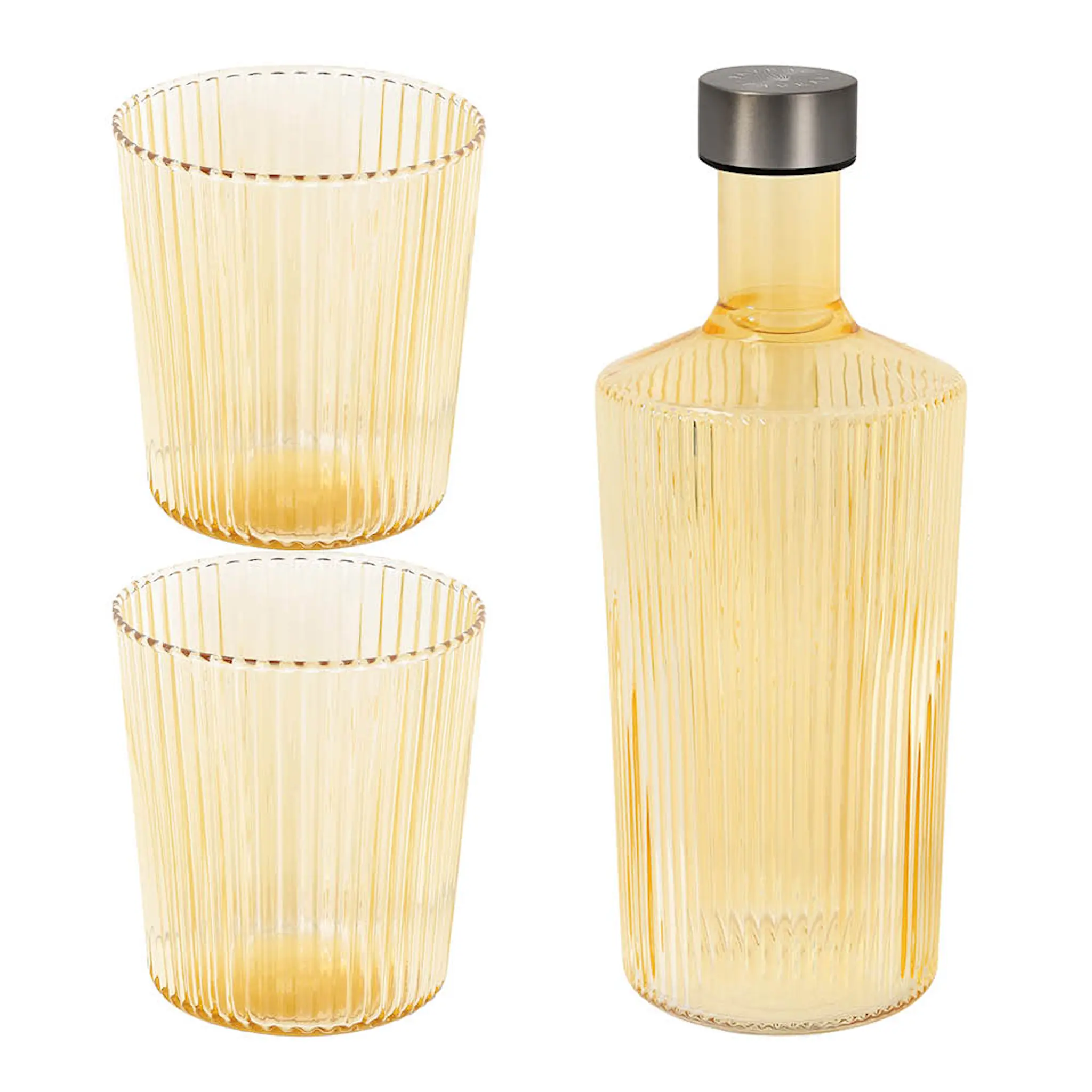 Paveau Ribbed Elegance gåvoset Cable 3 delar gul