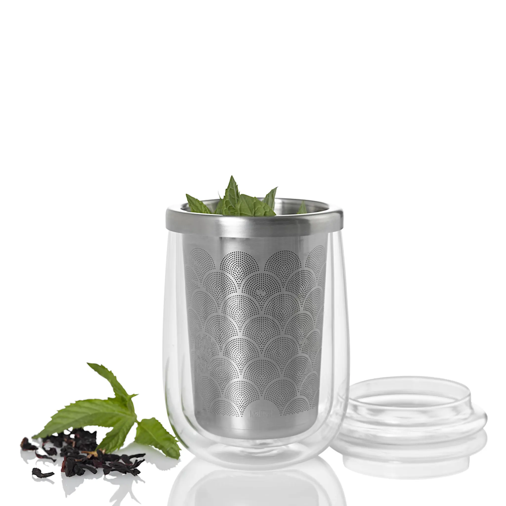 AdHoc Fusion glas med tebryggare 40 cl klar