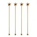 Cocktail Club drinkpinne Stjärna 15,5 cm 4-pack stål