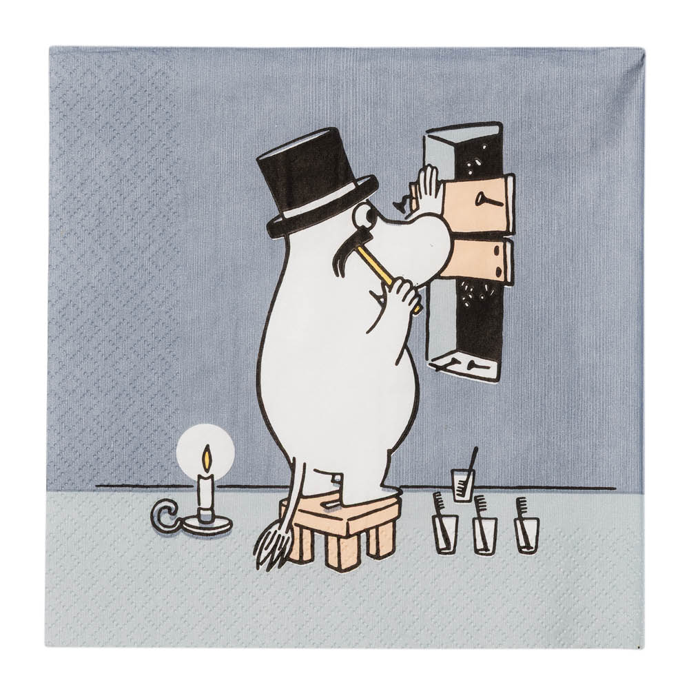 Moomin Arabia Muumi Servetti Muumipappa 33x33 cm 20 kpl Harmaa