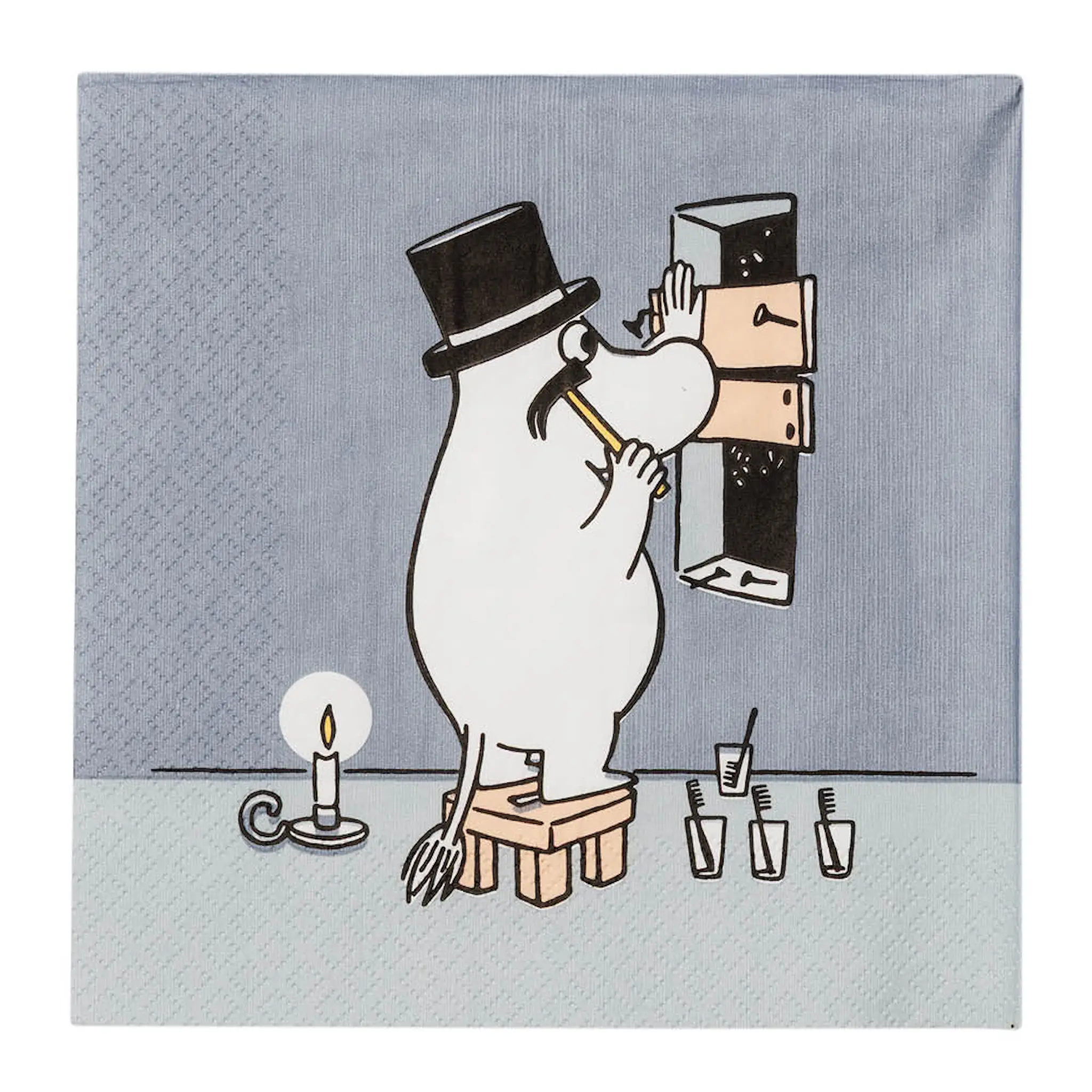 Moomin Arabia Muumi Servetti Muumipappa 33x33 cm 20 kpl Harmaa