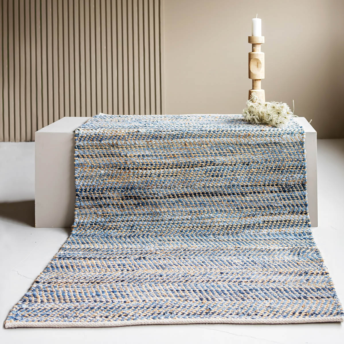 Lone Tepper Bay Denim Räsymatto 130x190 cm Sininen
