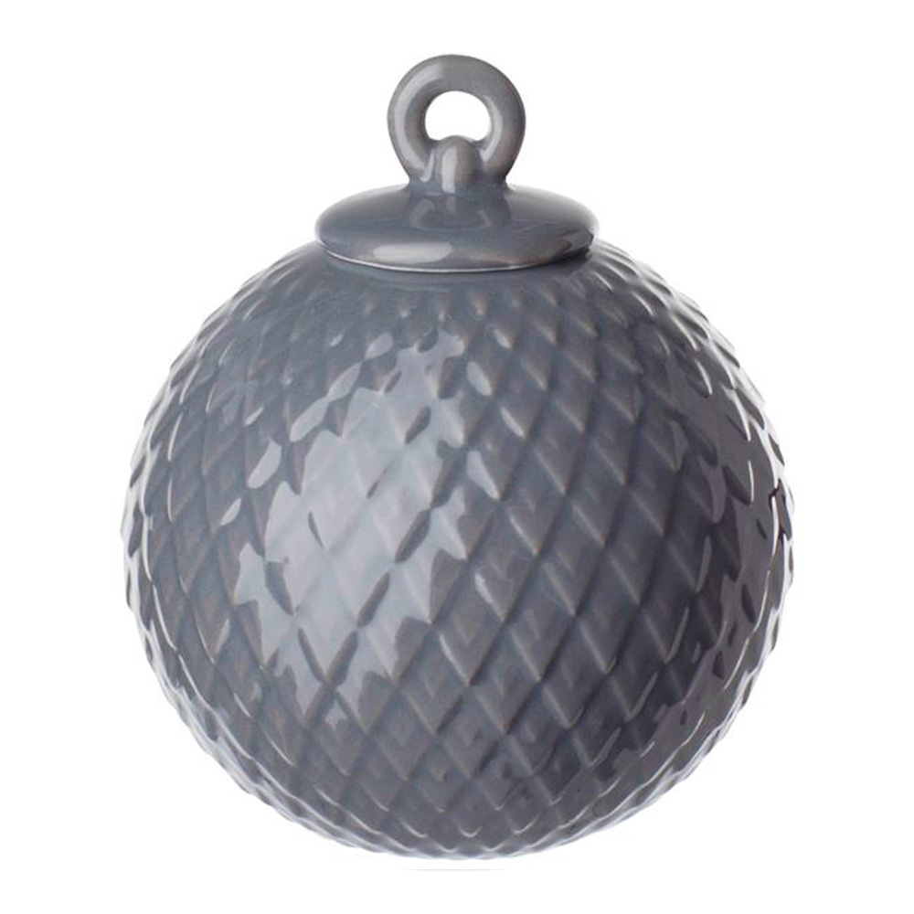 Lyngby Porcelæn Rhombe Dekorationskula 7 cm Mörkgrå