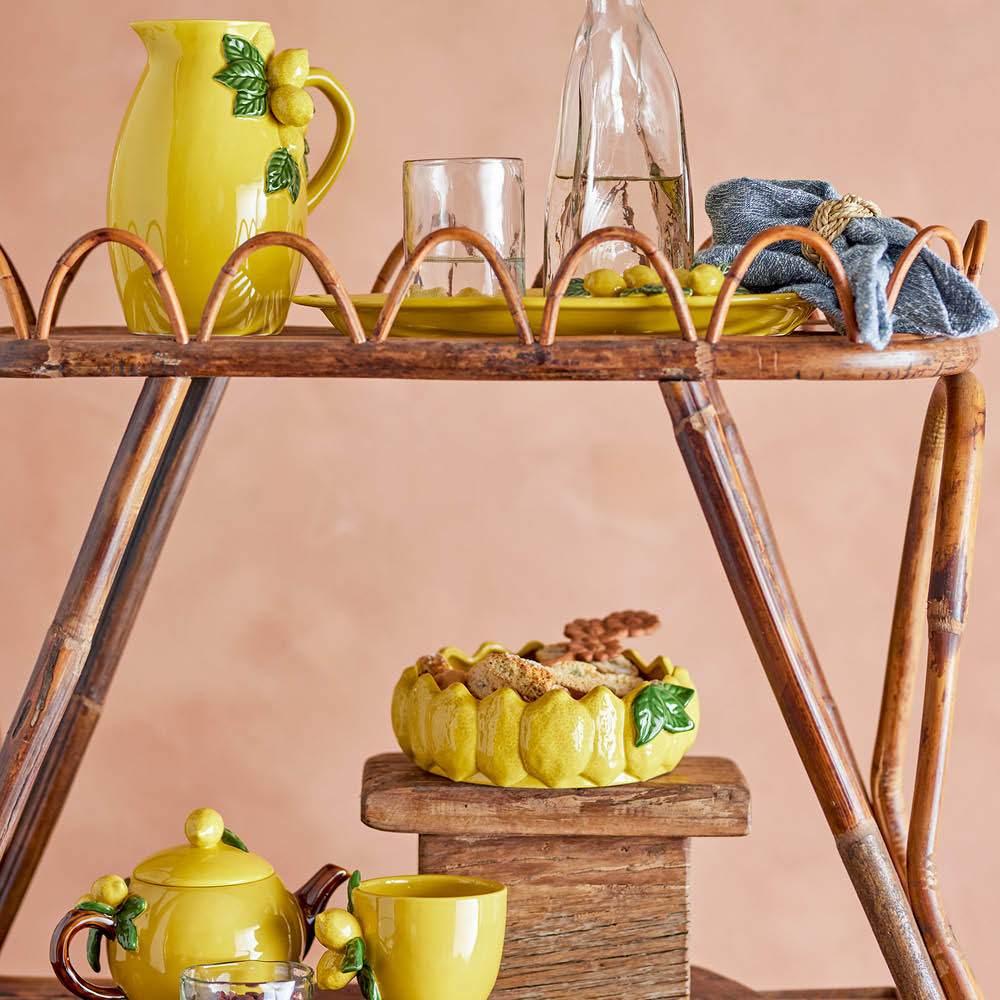 Bloomingville Limone serveringsfat 36x21x5 cm gul