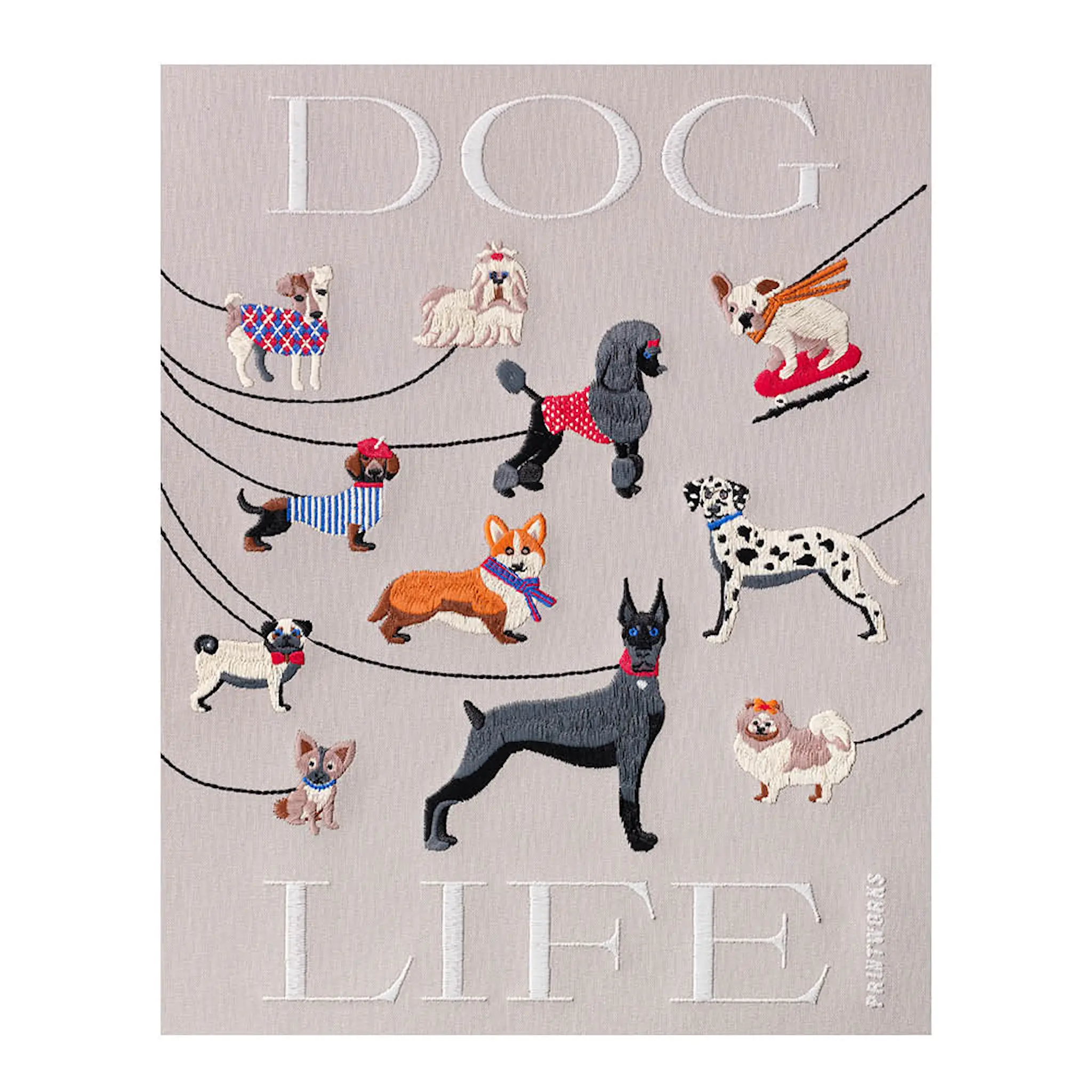 Printworks Brodert fotoalbum 33x27 cm Hund beige/multi