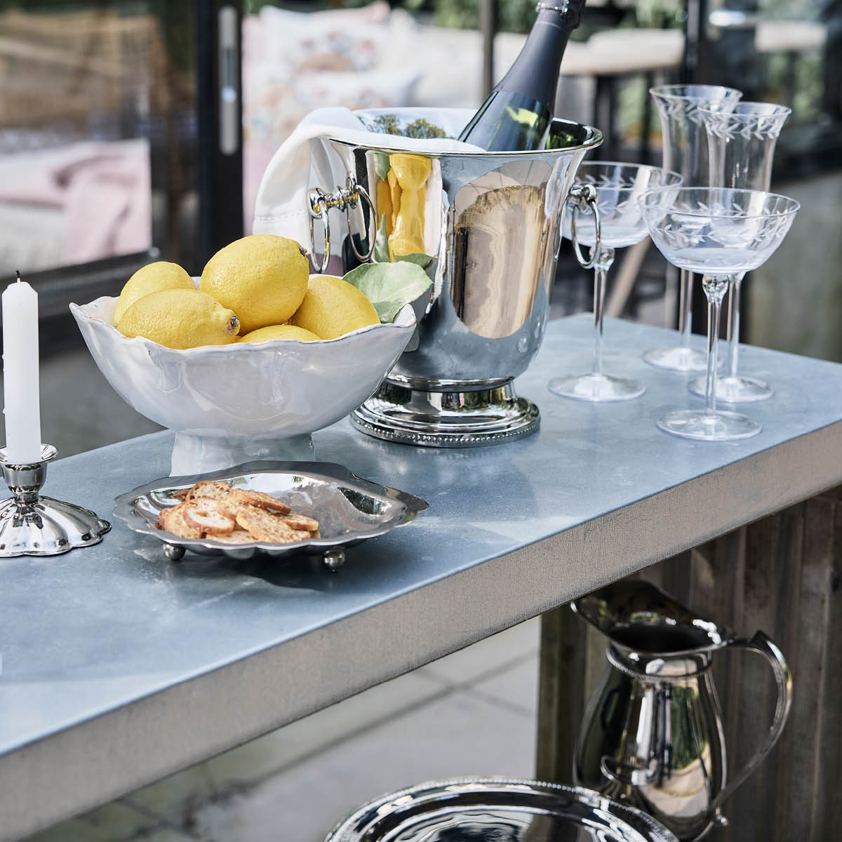 Lene Bjerre Scallia serveringsfat snäcka 20 cm silver