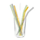 Rainbow sugrör i glas 21,5 cm 6-pack grön/grå/orange