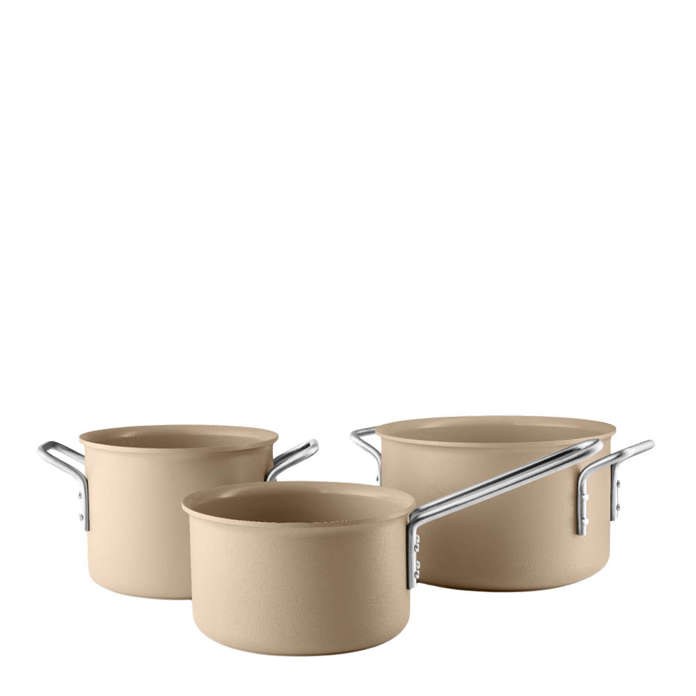 Eva Trio Beige Line kattilasetti 3 osaa 1,8/2,5/3,8 L keraaminen