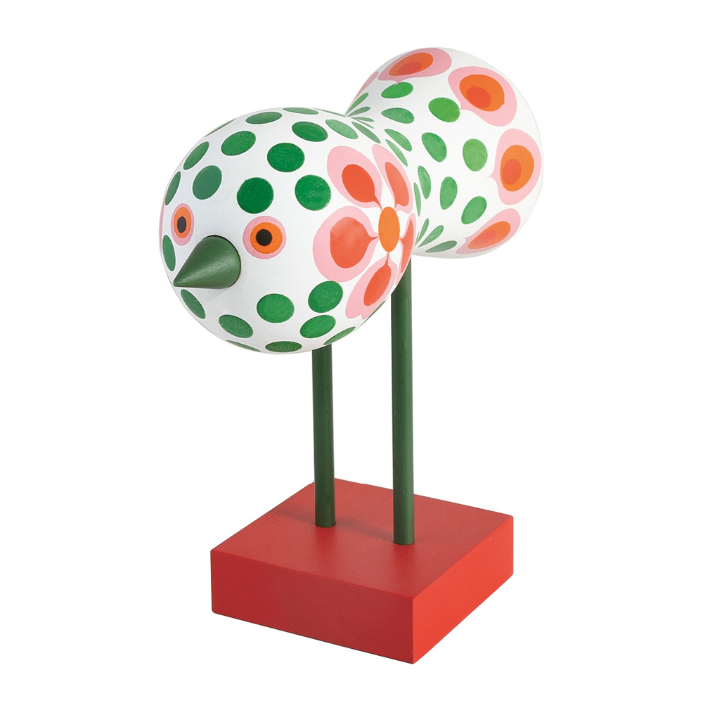 Design House Stockholm - Birds 1967 Puulintu Nro 6 16 cm Punainen/Vihreä