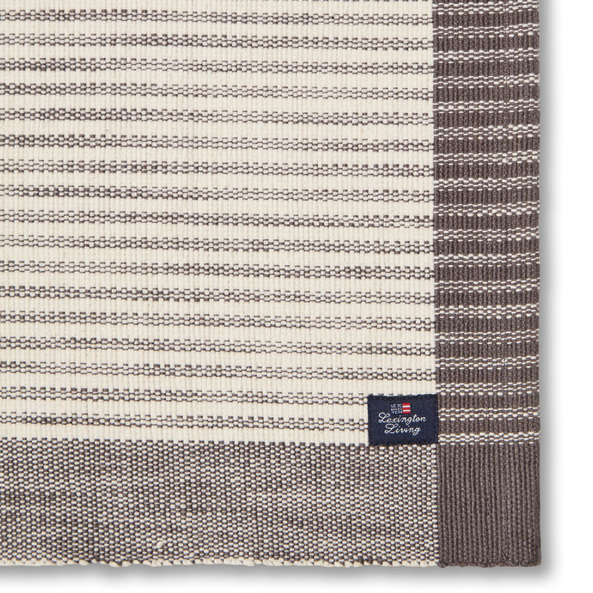 Lexington Stripet bordbrikke ribbed 40x50 cm mørkgrå/hvit