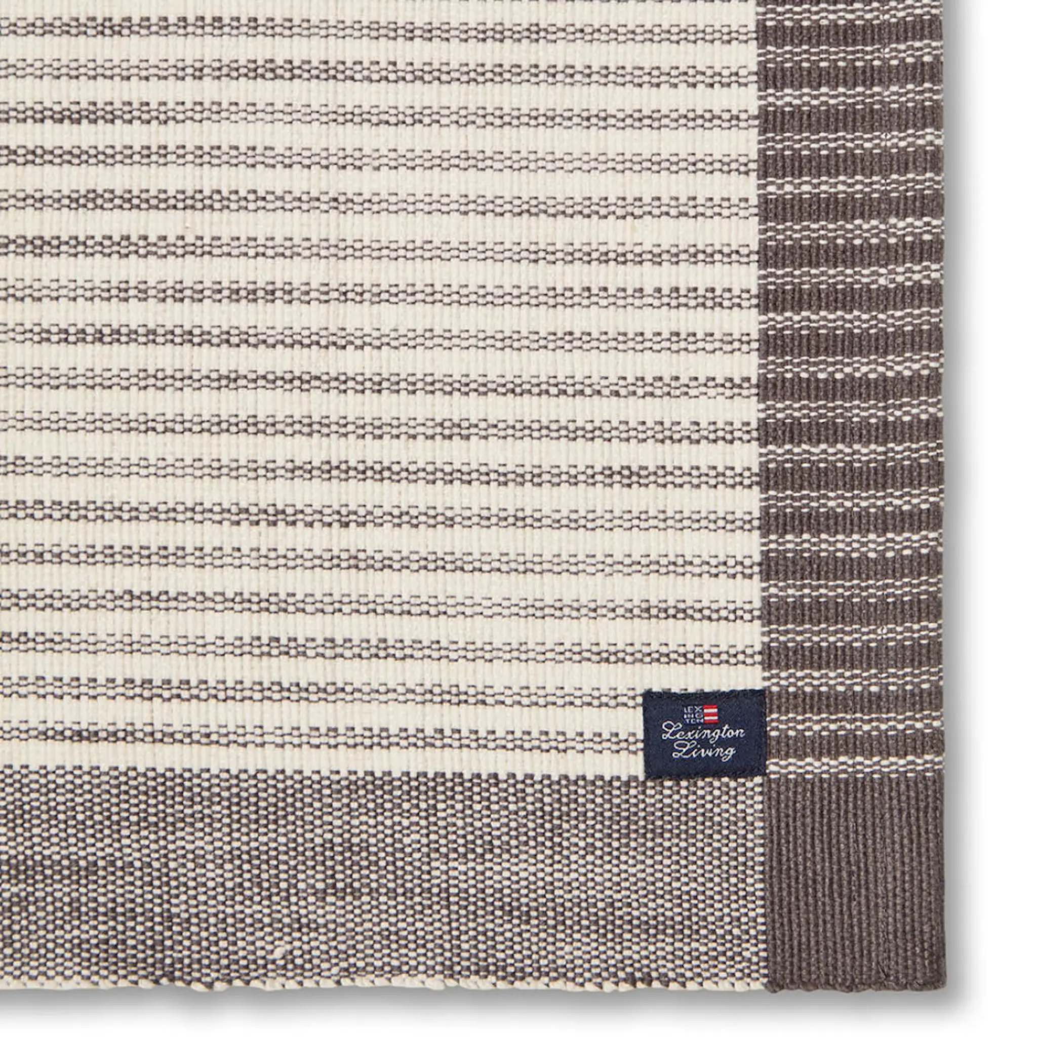 Lexington Stripet bordbrikke ribbed 40x50 cm mørkgrå/hvit