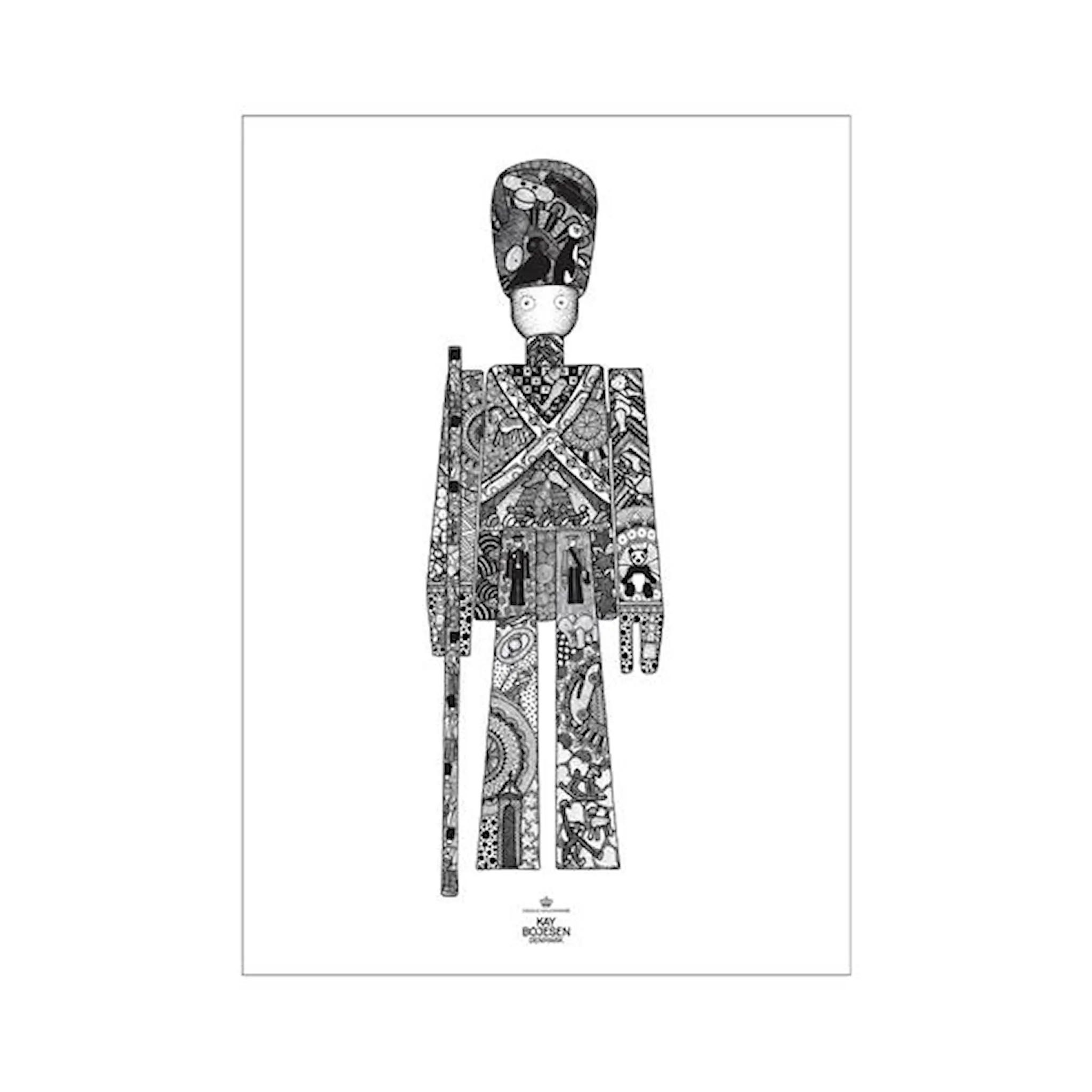 Kay Bojesen Denmark Galleri Poster Menig 30x40 cm Vit/Svart