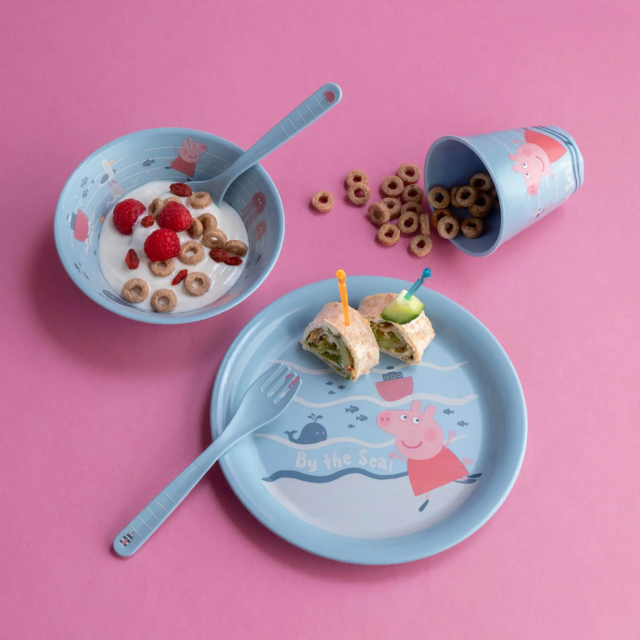 Koziol Peppa Pig Waves At Home barneservise 4 deler blå