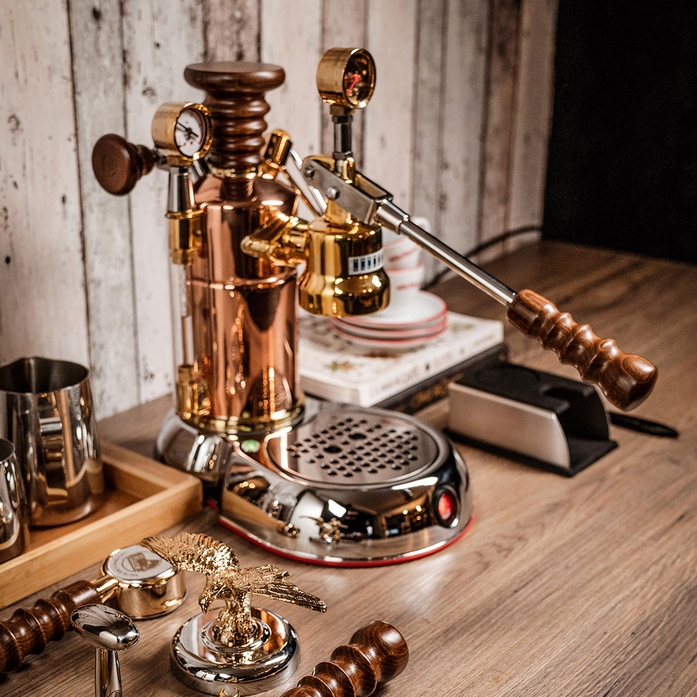 La Pavoni Esperto Manuell Kaffemaskin med Hävarm Koppar