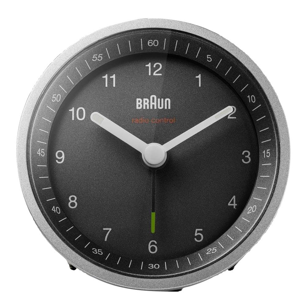 Braun Vekkerklokke analog DCF 8 cm sølv/svart