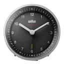 Väckarklocka analog DCF 8 cm silver/svart