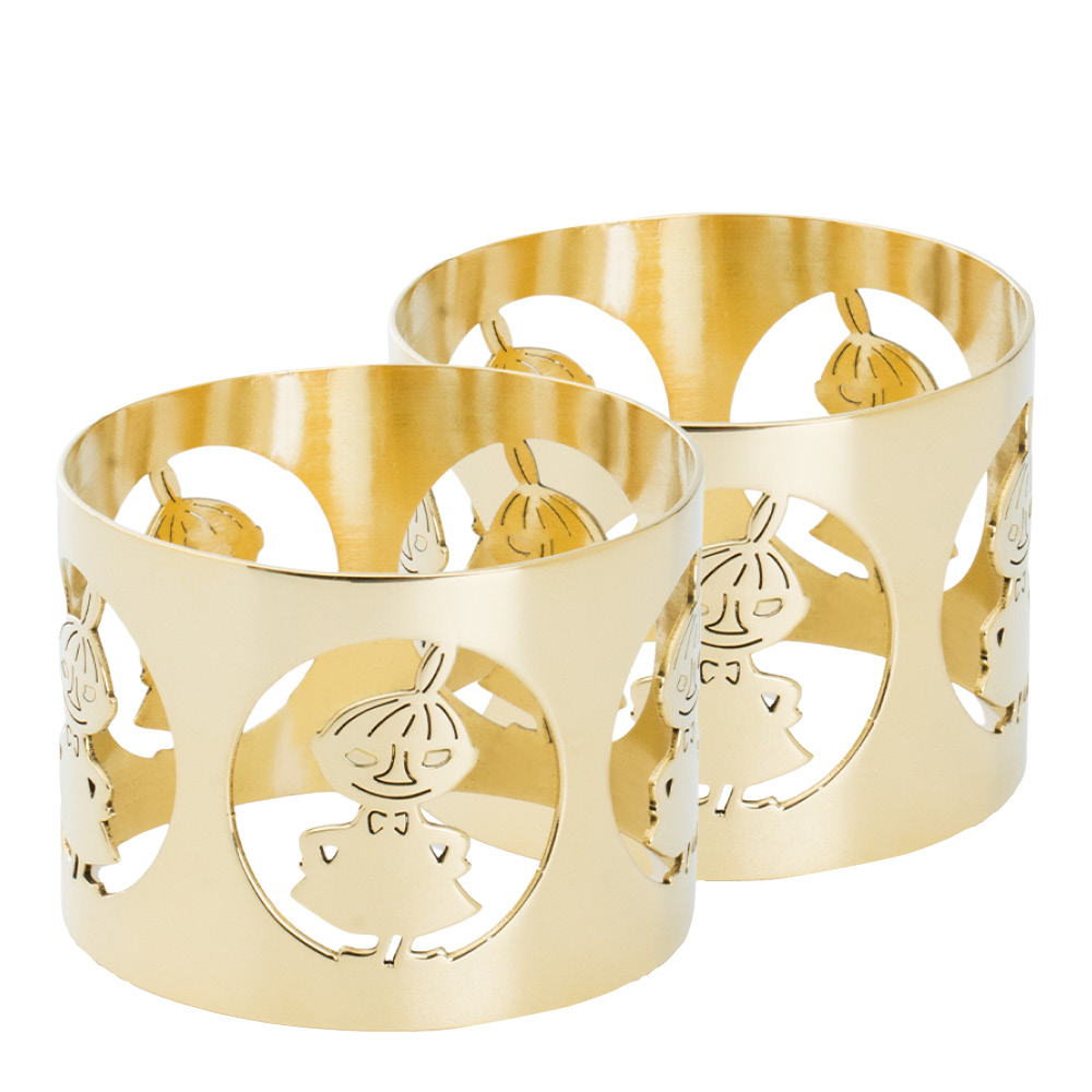 Hilke Hilke x Mumin servettringar 2-pack Lilla My mässing