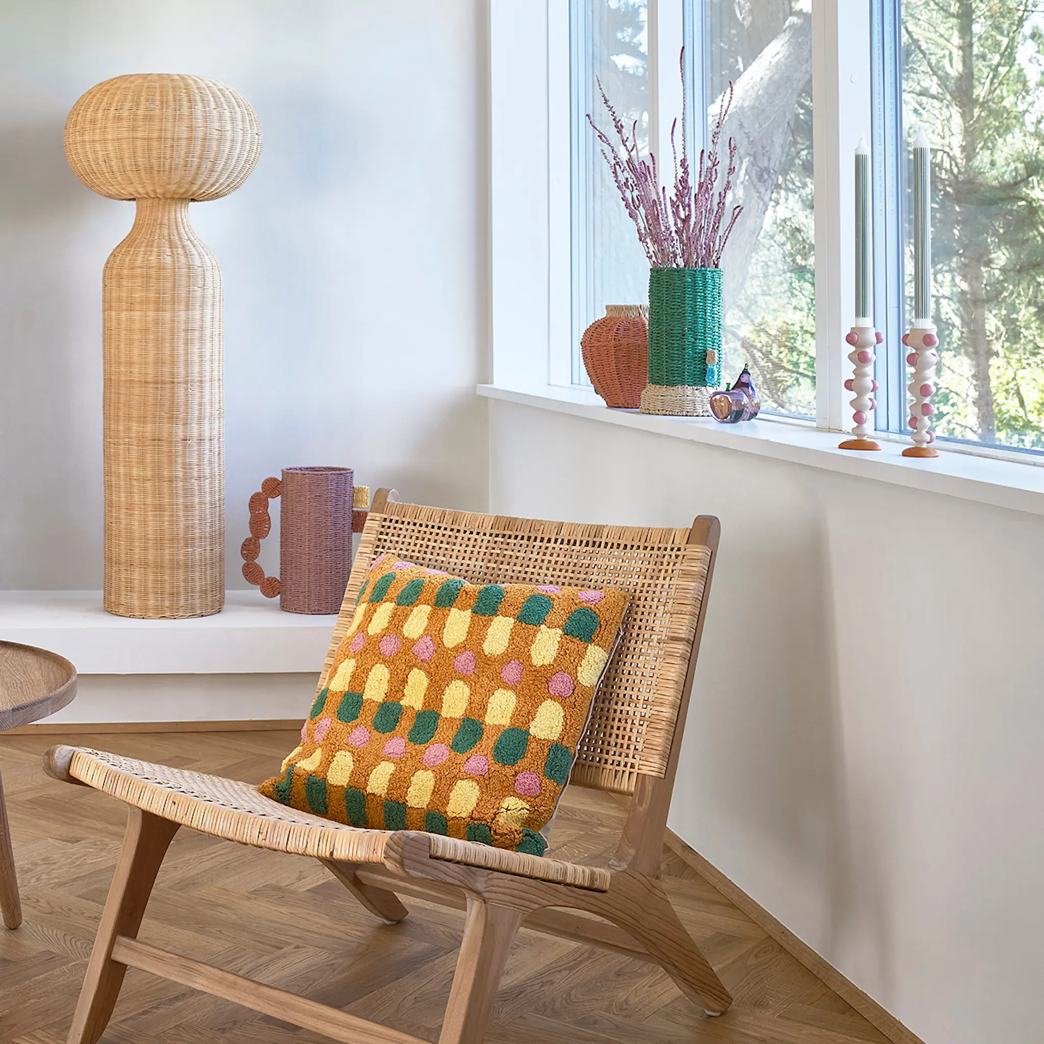 Villa Collection Styles Vas med glasbehållare 28 cm Grön