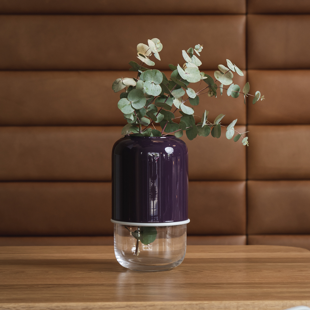 Muurla Kapsel Justerbar Vas Glas Lila/Klar