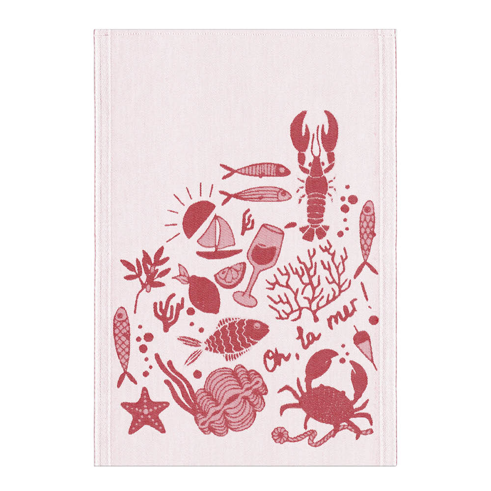 Ekelund Handduk Oh La Mer! 35x50 cm mörkröd