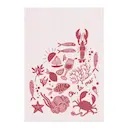 Handduk Oh La Mer! 35x50 cm mörkröd