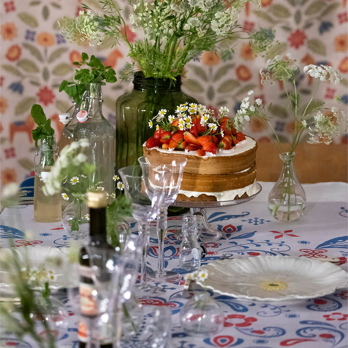 Ekelund Torplyckan duk 145x250 cm blå