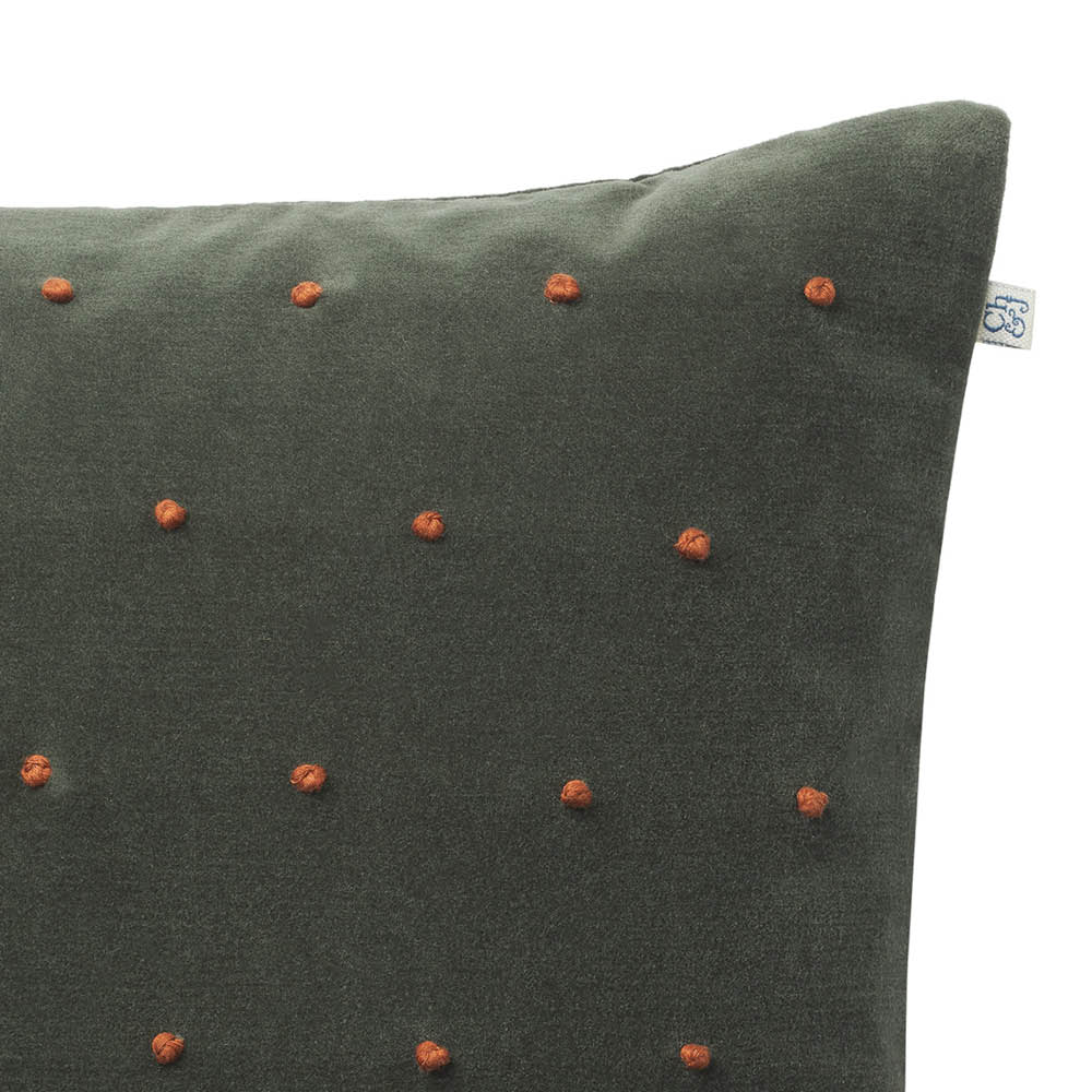 Chhatwal & Jonsson Roma putetrekk velur 50x50 cm Forest Green/Terracotta