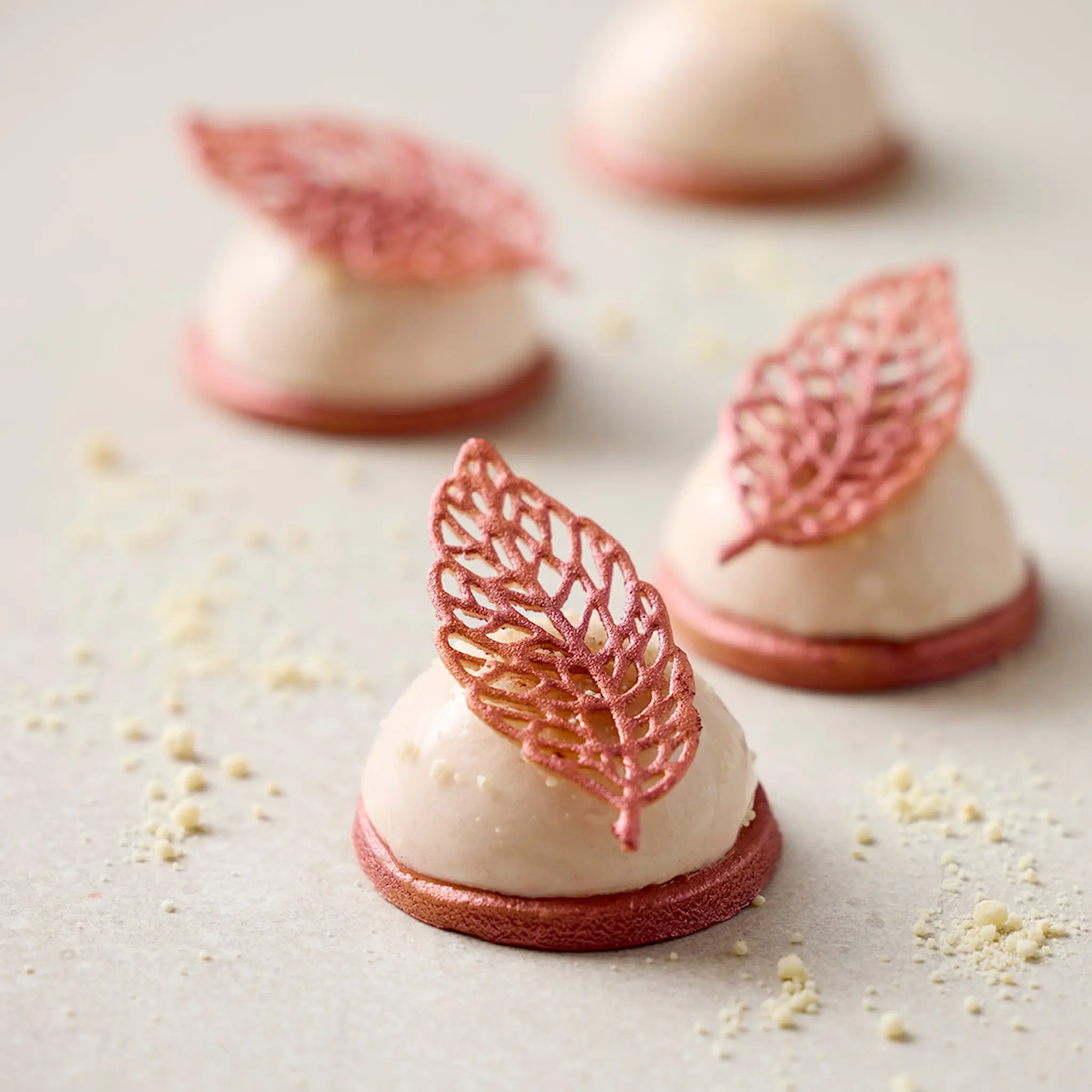 Blomsterberg Bakform Tuile form blad för 4-pack latte