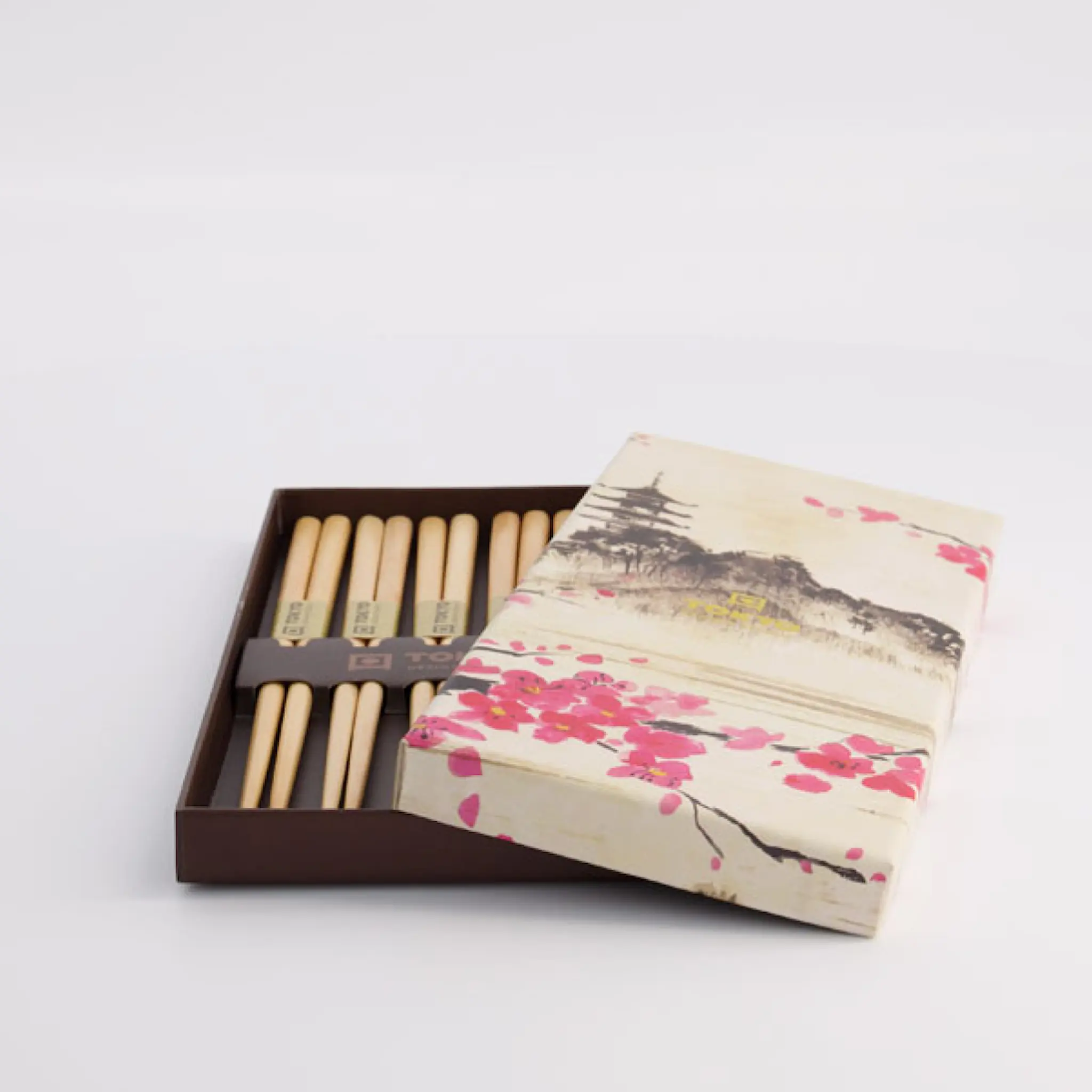 Tokyo Design Studio Gavesett spisepinner 5 par wooden brown