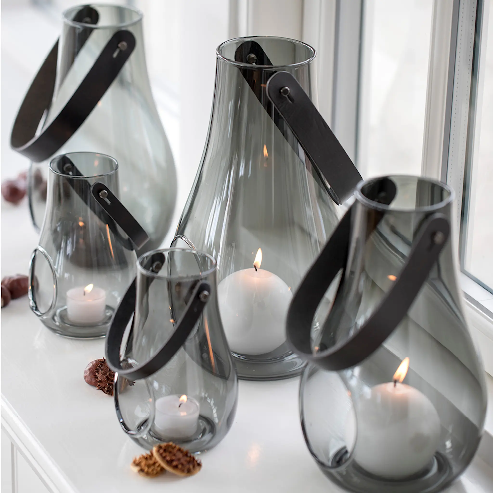 Holmegaard Design with Light Lanterna 16 cm Rökfärgad