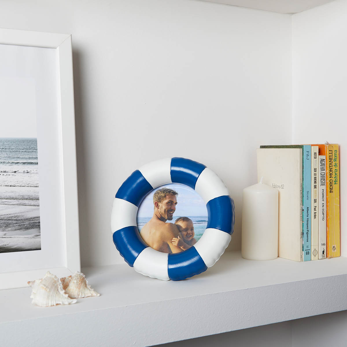 Balvi Floats fotoram 17,2 cm blå/vit