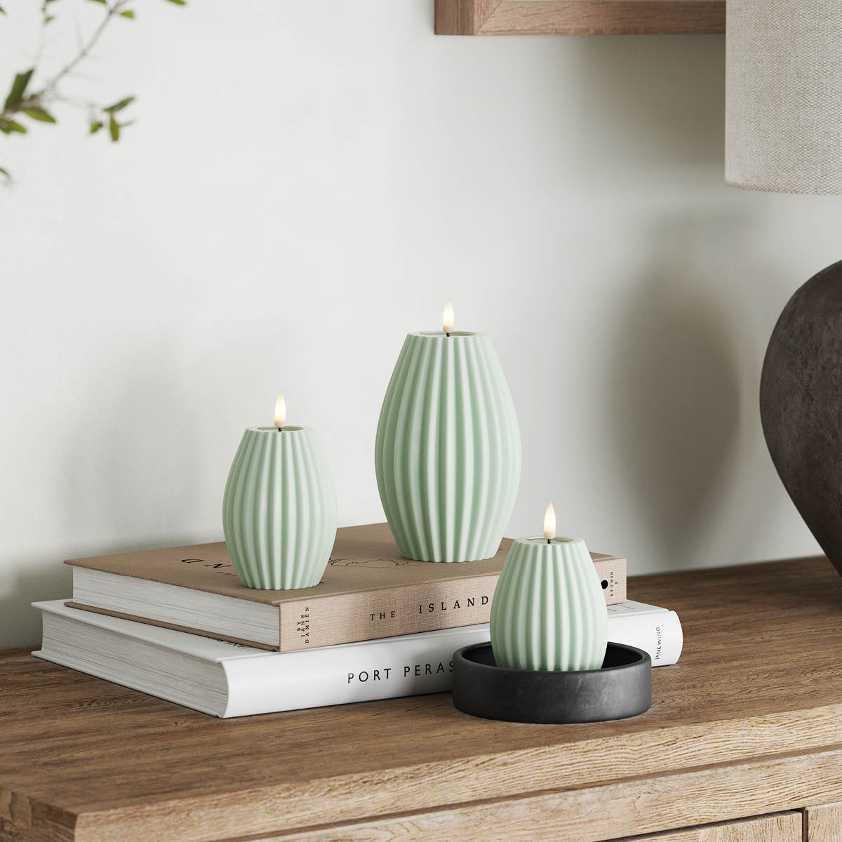 DeluxeHomeart LED rillelys 10 x 15 cm salvie grønn