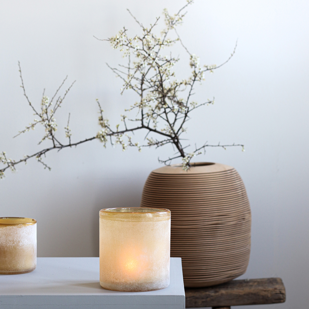 Tell Me More Frost lyslykt 13x19 cm amber