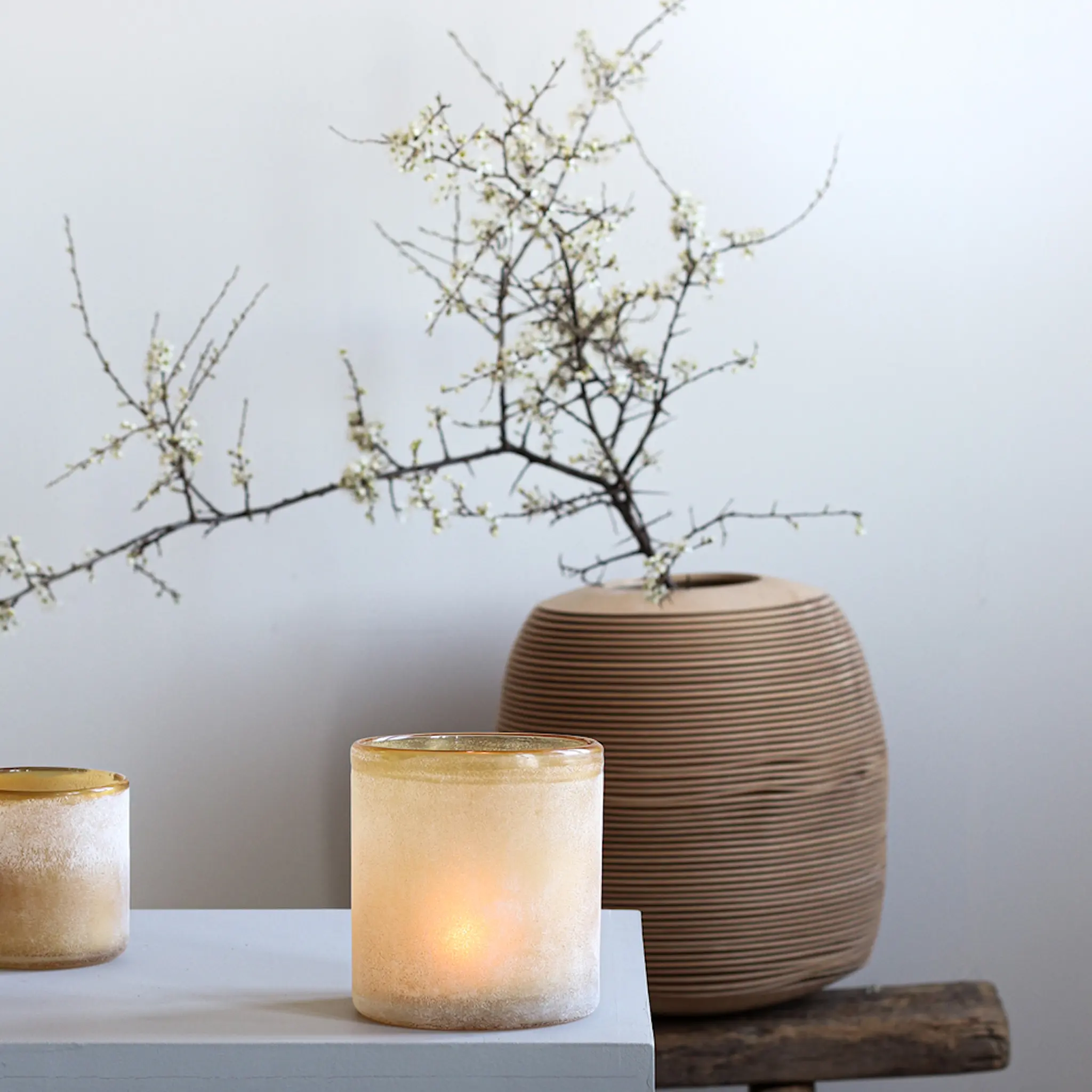 Tell Me More Frost Kynttilälyhty 13x19 cm Meripihka