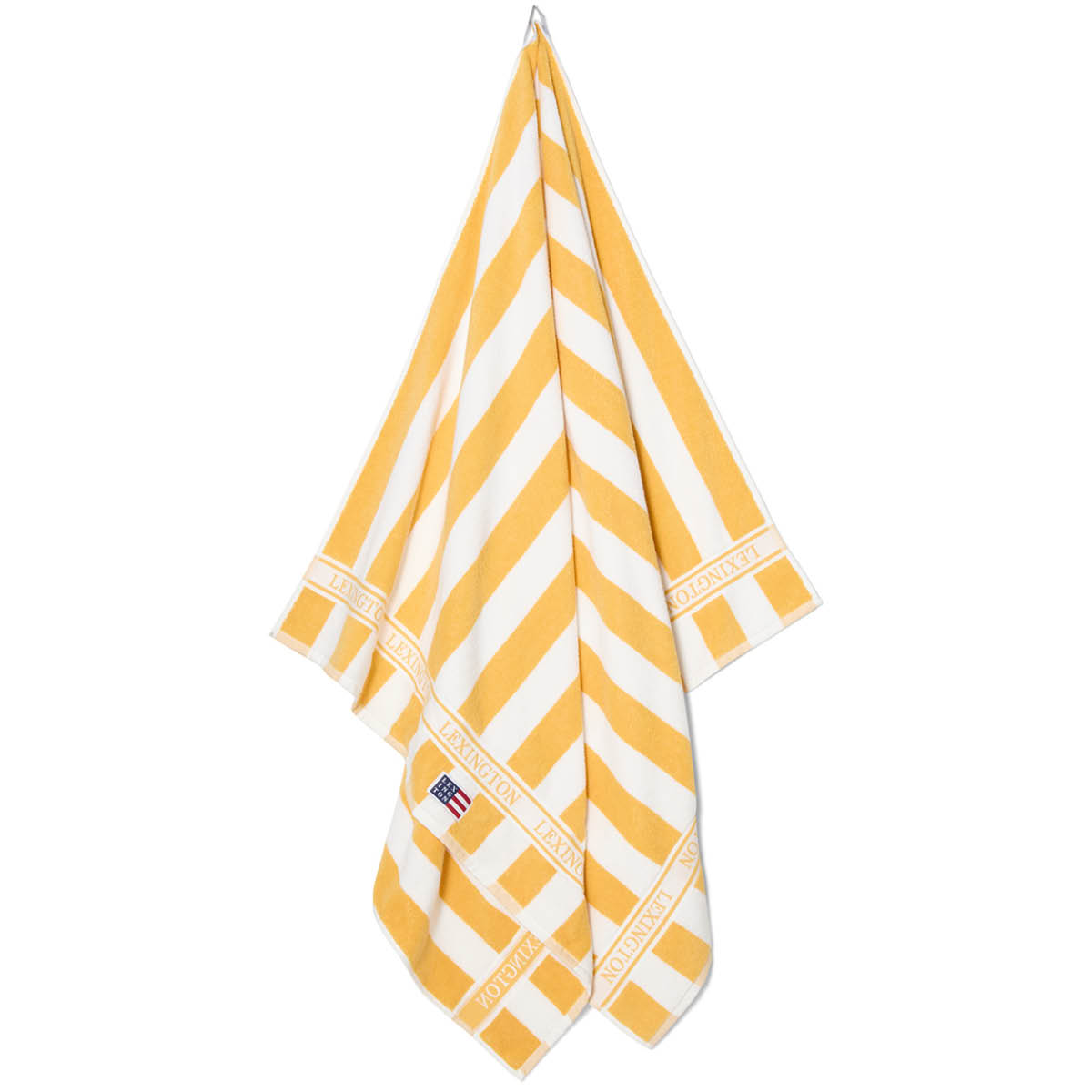 Lexington Rantapyyhe 180x100 cm Keltainen/Valkoinen