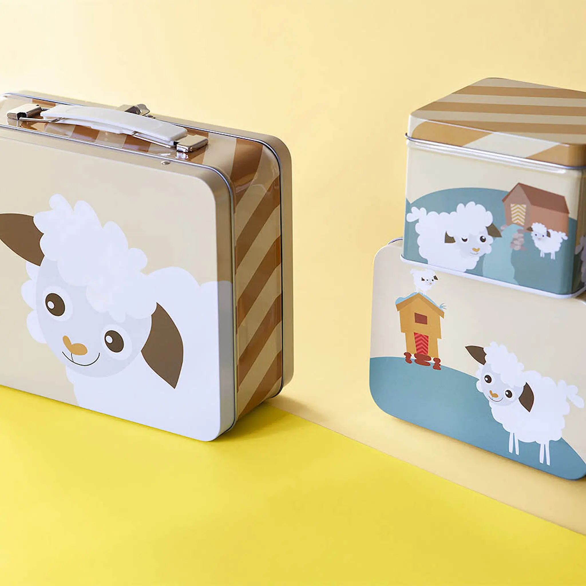 Blafre Lamm plåtväska 16x19 cm gul