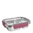 Matlåda i stål med tätt lock och 2 fack 0,45 + 0,28 L