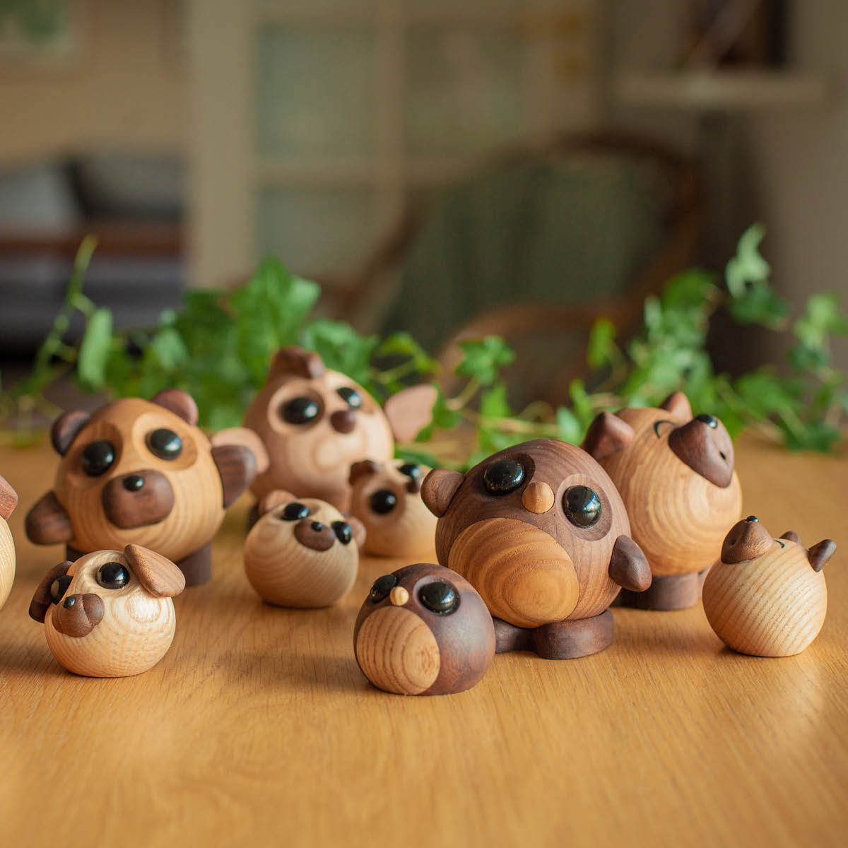 FableWood Puufiguuri Teddy karhu 8 cm Saarni/Pähkinä