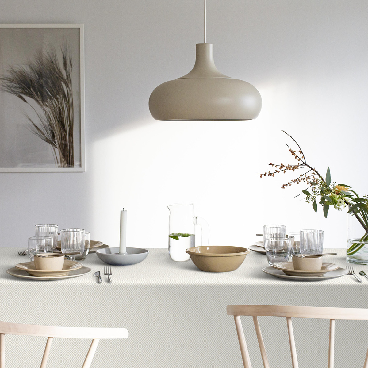 Ekelund Gåsöga Pöytäliina 150x250 cm Beige