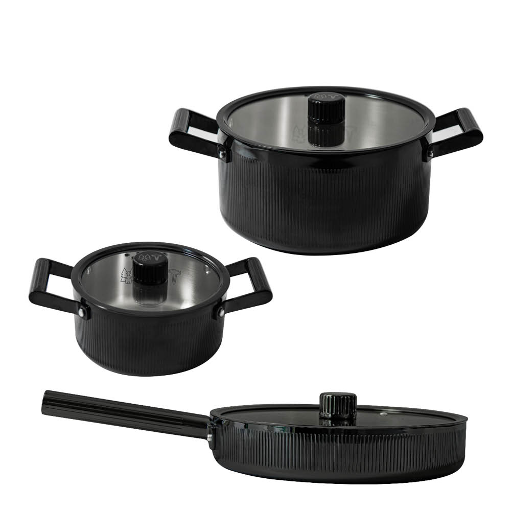 Vargen & Thor Glima grytset 3 delar Ltd. Ed. svart