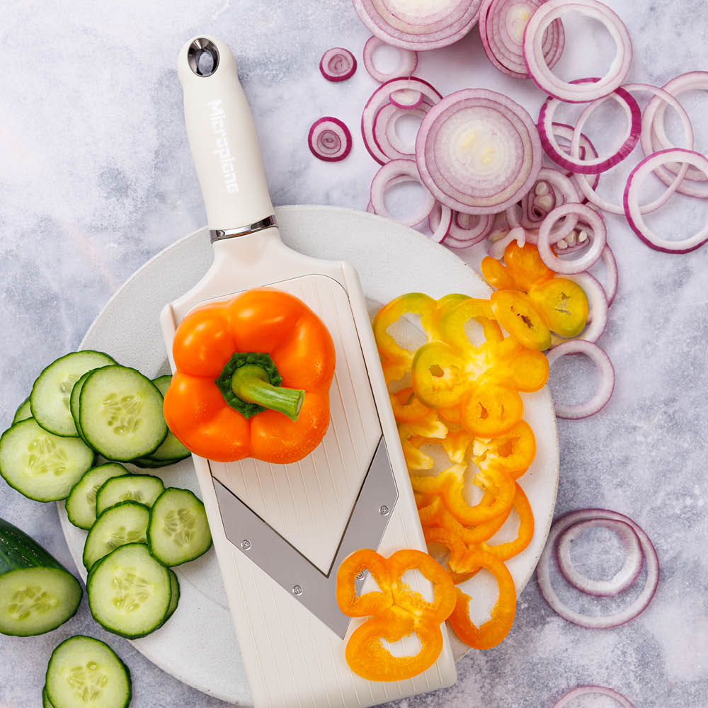 Microplane V-blade mandolin PureCut justerbar cashmere beige