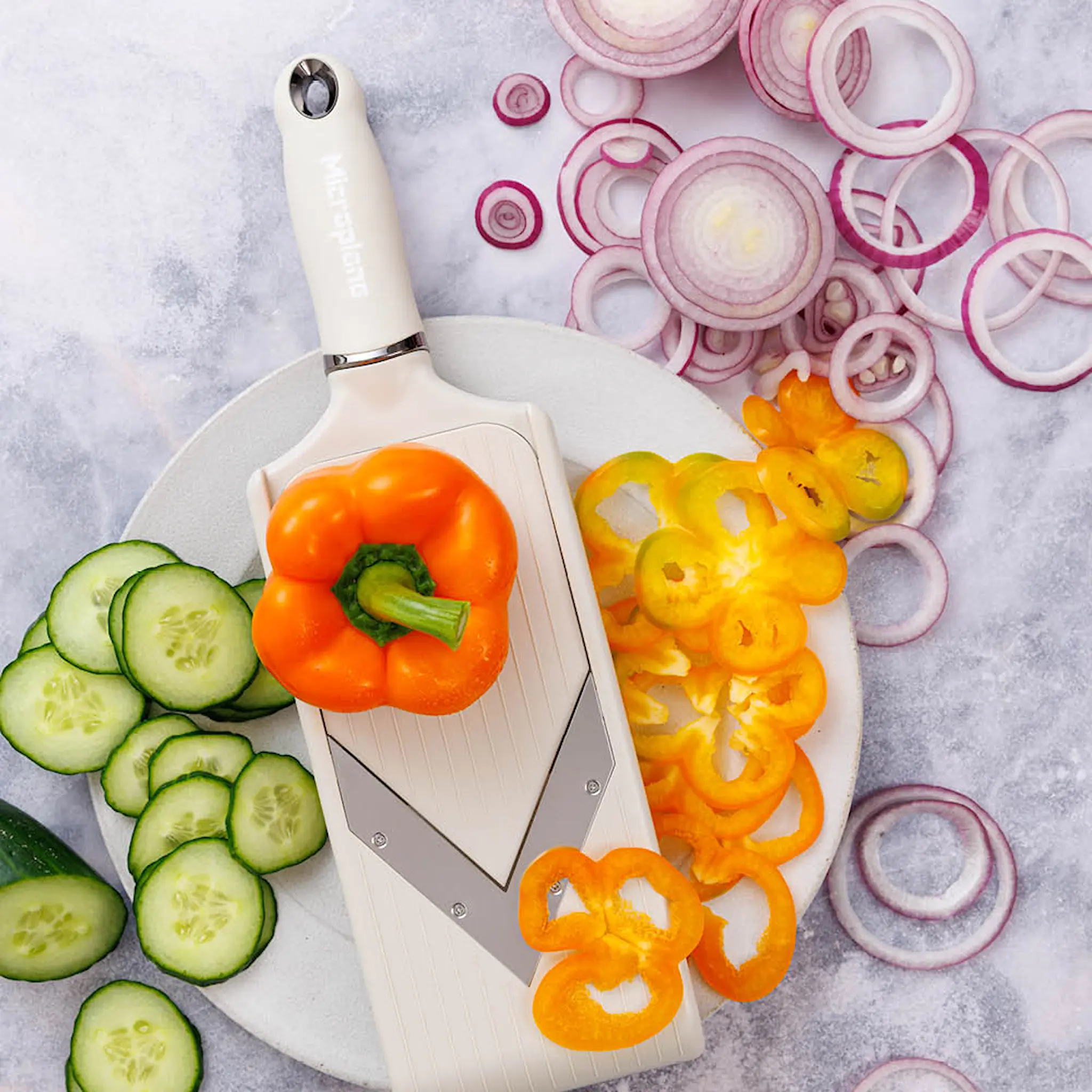 Microplane V-blade mandolin PureCut justerbar cashmere beige