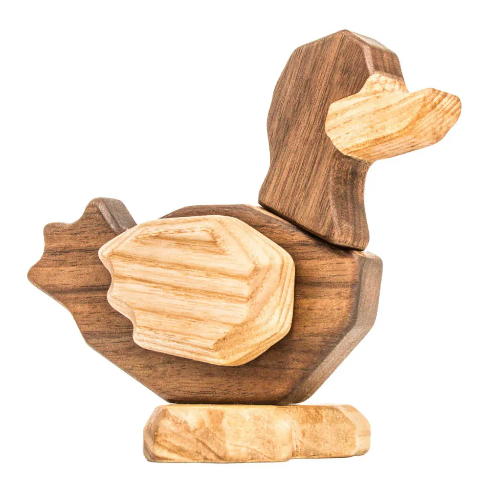 Puufiguuri Ankka 11 cm Pähkinä/Saarni