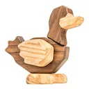 Anka träfigur 11 cm valnöt/ask