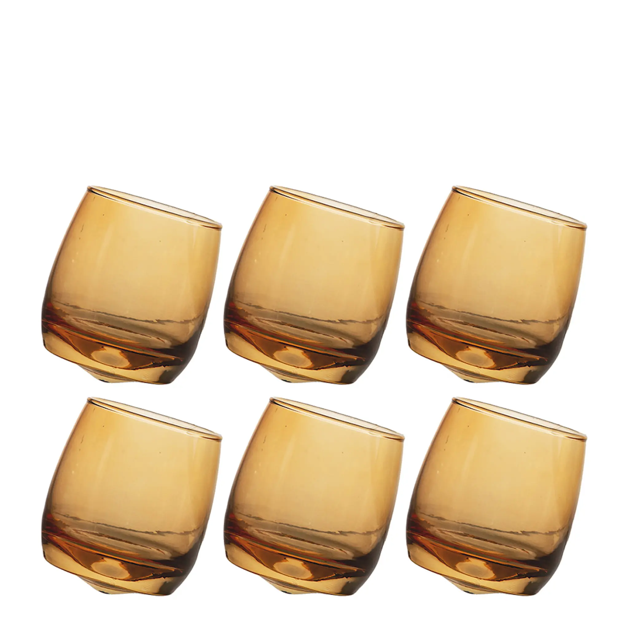 Sagaform Tumbler med rundad botten 30 cl 6-pack bärnsten