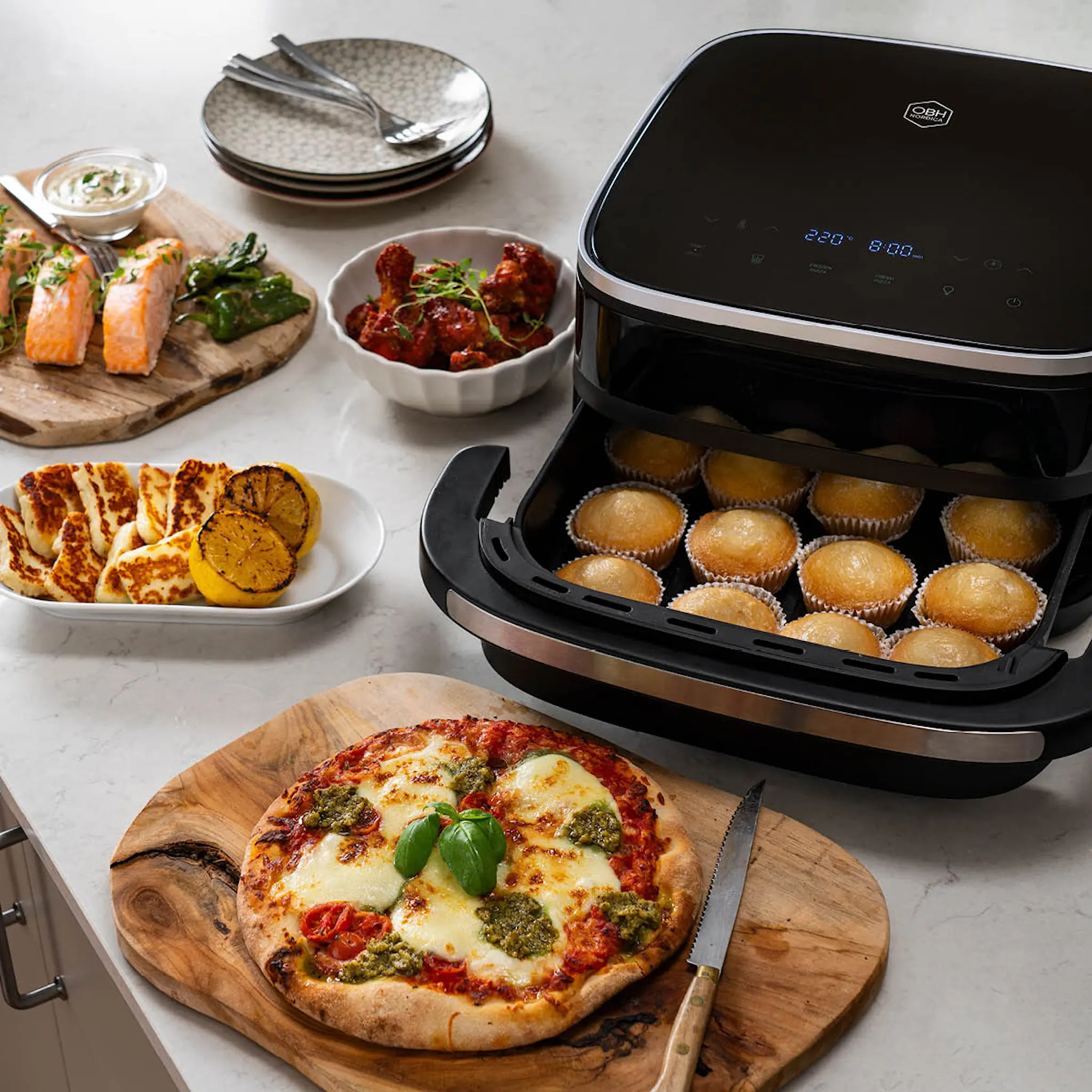 OBH Nordica Easy Fry XL Surface airfryer 4 L 1,2 kg svart 2200W