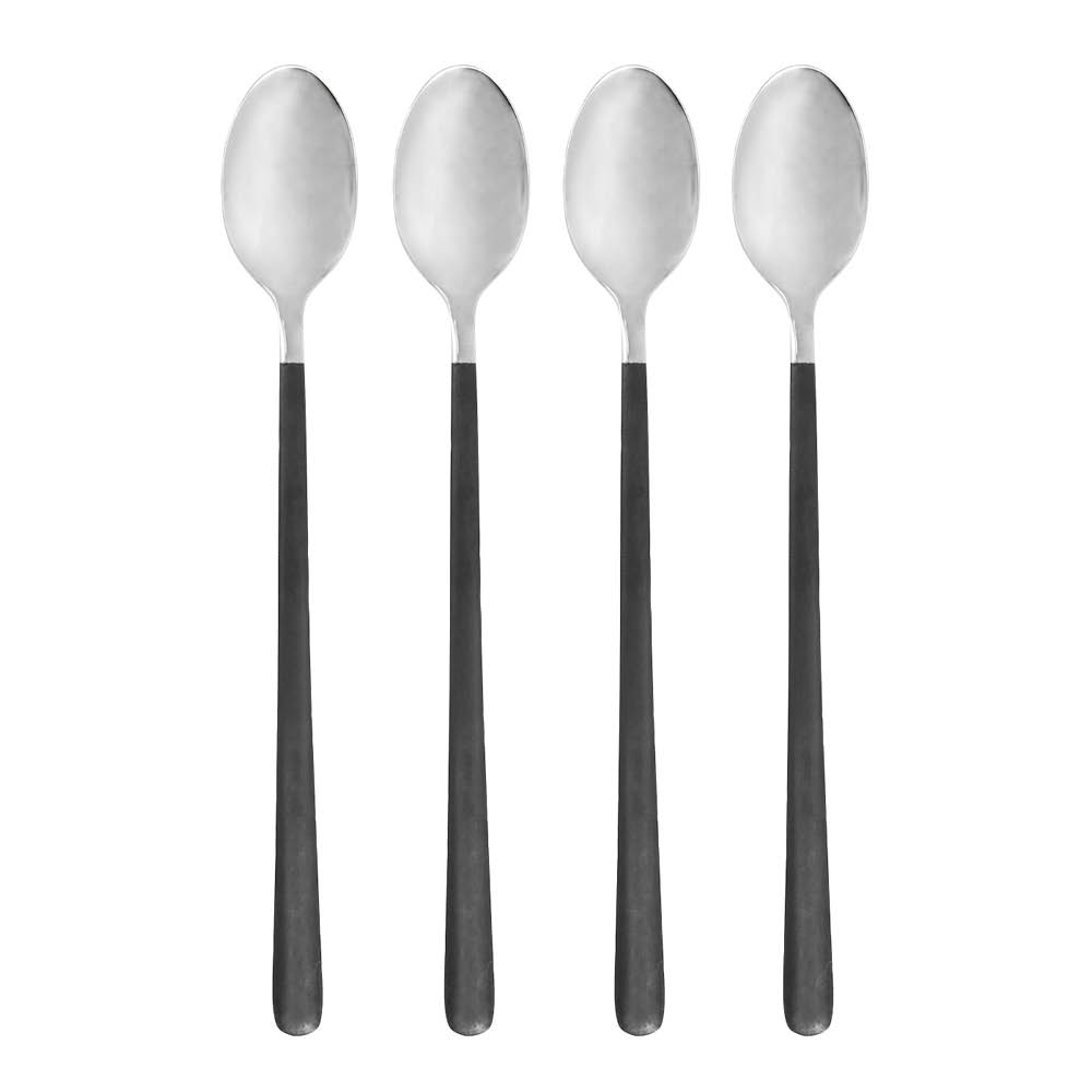House Doctor Lang skje 19,5 cm 4 stk svart/sølv